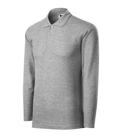 Pique Polo LSciemnoszary melanż